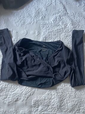 Kids Long Sleeve Wrap Top - Black - Unknown Brand
